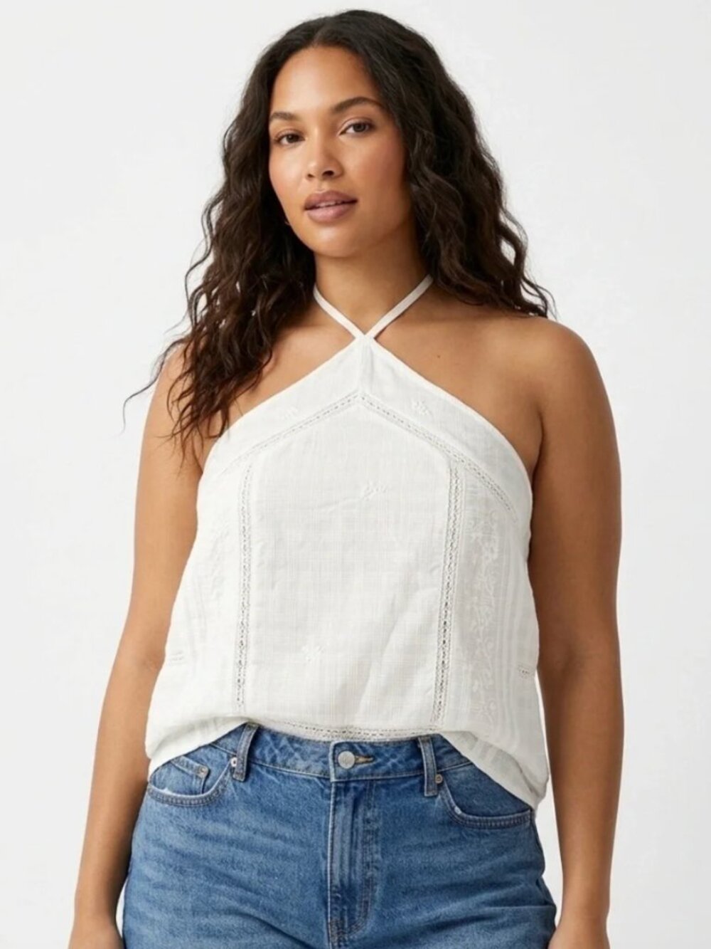 NWOT Bershka White Halter Camisole Top